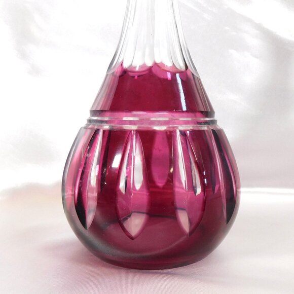 Dark Pink Cut to Clear Decanter # 25041 - Picture 2 of 5